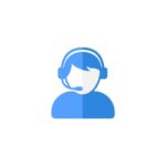customer support or customer service agent with headset flat icon designs free vector